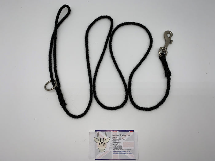 black rope clip gundog lead
