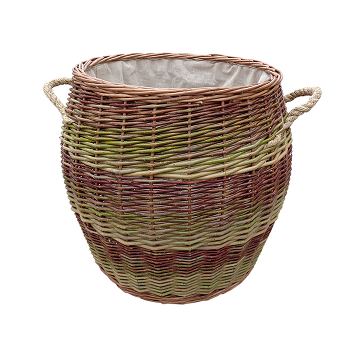 Rope Handle Wicker Barrel Wicker Log Basket