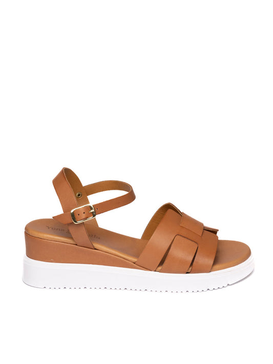 YUNA MARSELLA Sandalo pelle cuoio FZ-318 VIT-CUOIO