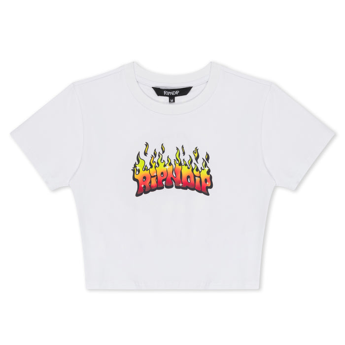 RIPNDIP Scary Cute Cropped Baby Tee (White)