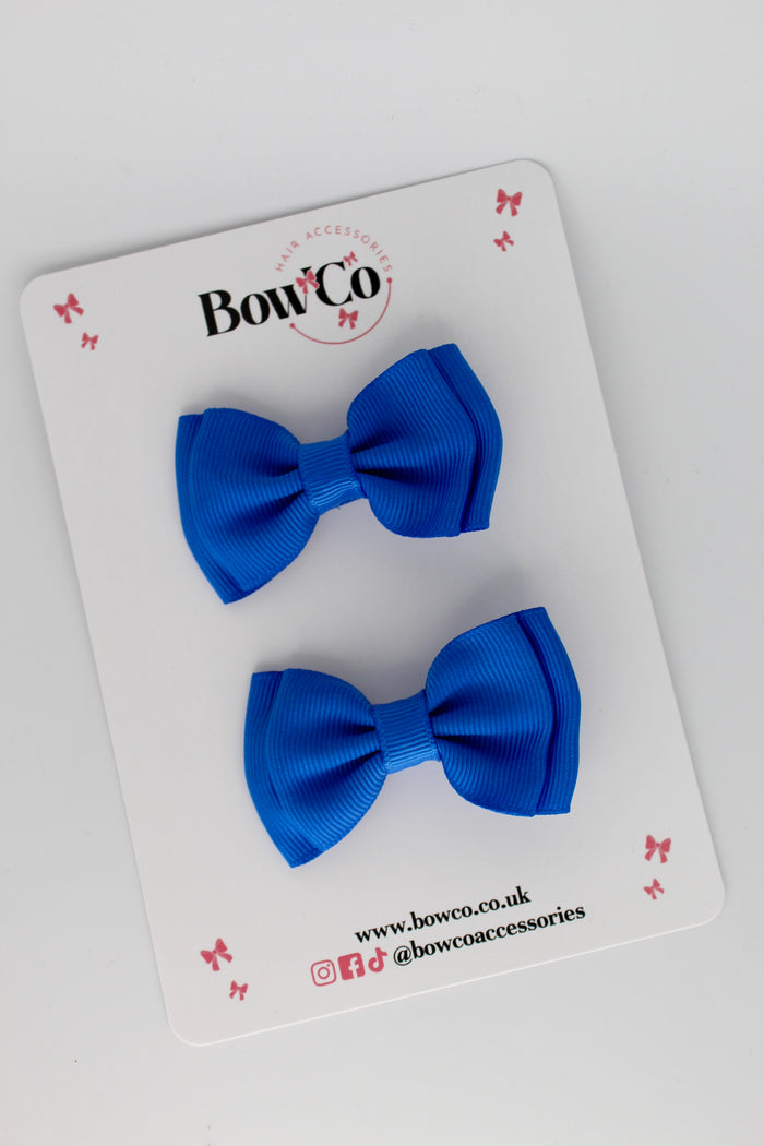 School Bows Royal Blue - Double Bow Set - Clip