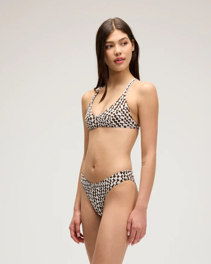 Seea - Phoebe Bikini Bottom in Curly Currents