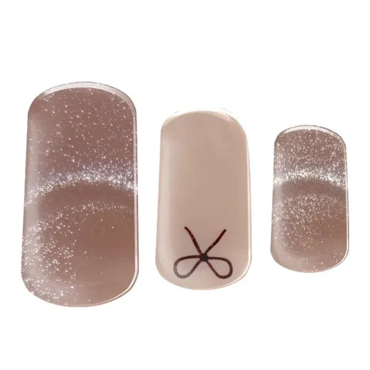 Ballet Ribbons semi-cured gel nail wraps, full set