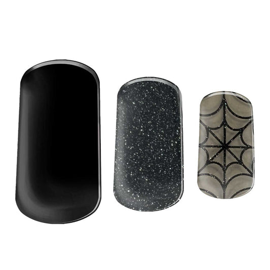 Semi-cured gel nail wraps in Black Widow, product shot
