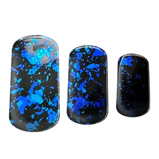 Semi-cured gel nail wraps in Blue Ice Speckle, product shot