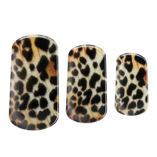 Semi-cured gel nail wraps in Leopard Lounge, product shot