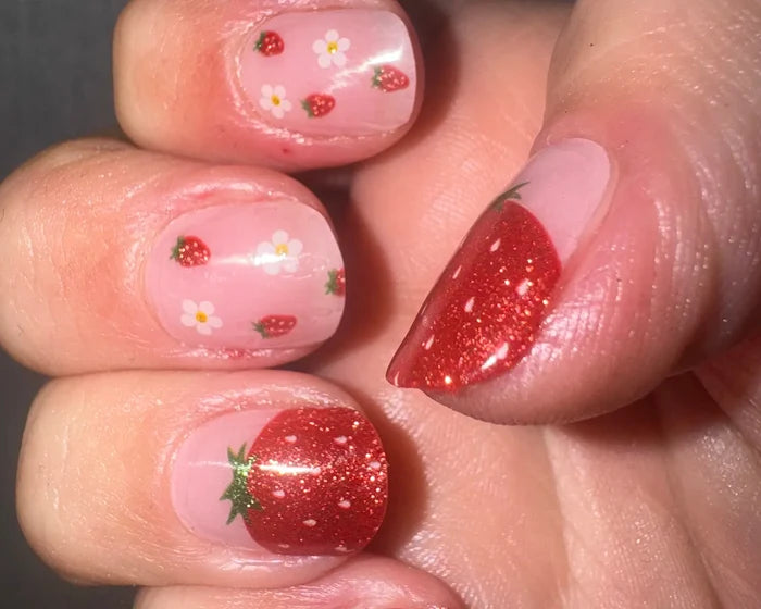 Semi-cured Gel Nail Wraps - Strawberry Fields