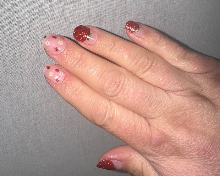 Semi-cured Gel Nail Wraps - Strawberry Fields