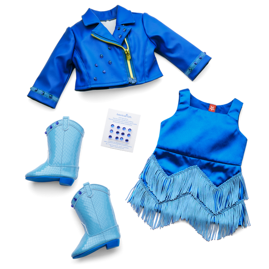September Sapphire Sparkle Outfit for 18-inch Dolls