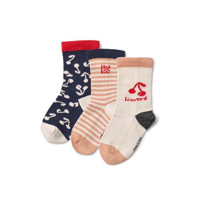 Liewood - Silas Socks - Cherry Blossom/Classic Navy