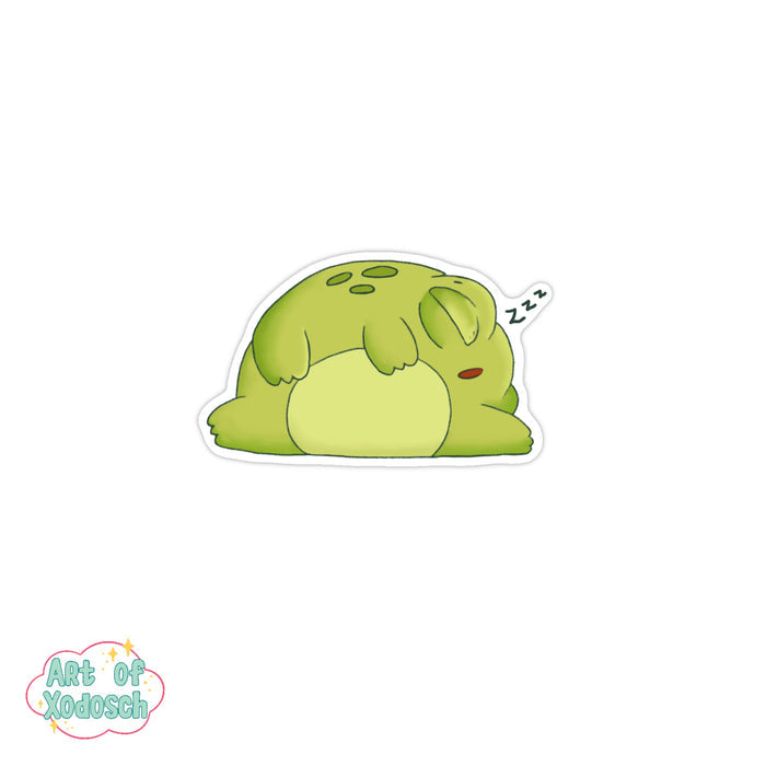 sleeping frog sticker