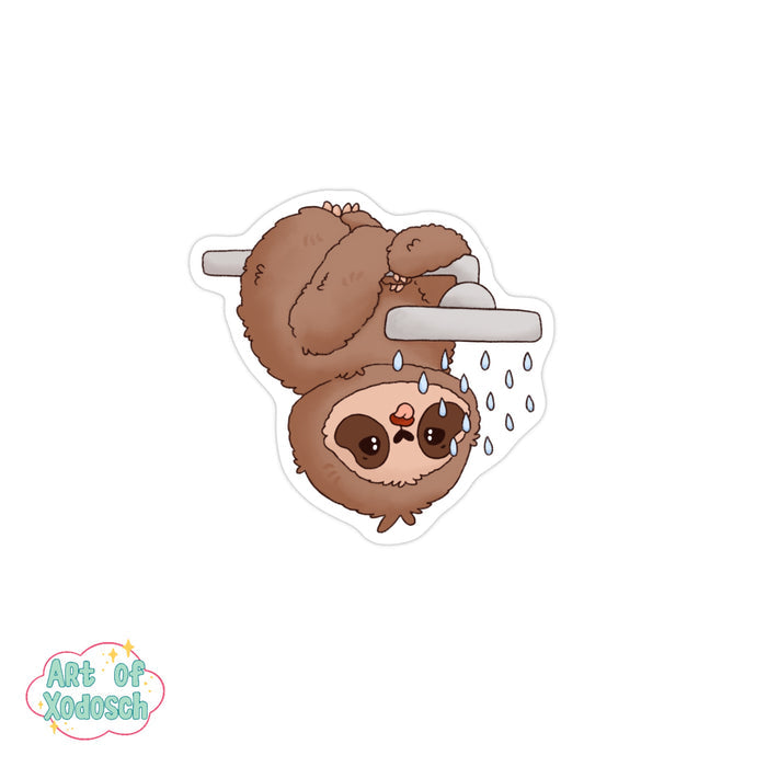sloth showering sticker
