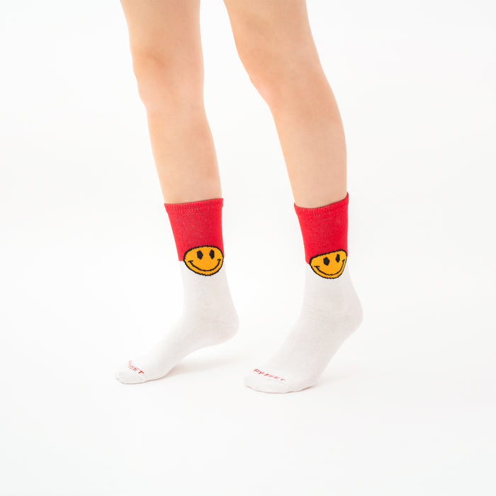 Smiley Face Crew Socks
