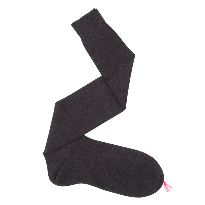 A pair of Sovereign Grade Solid Wool-Silk Dress Socks by KirbyAllison.com on a white background.