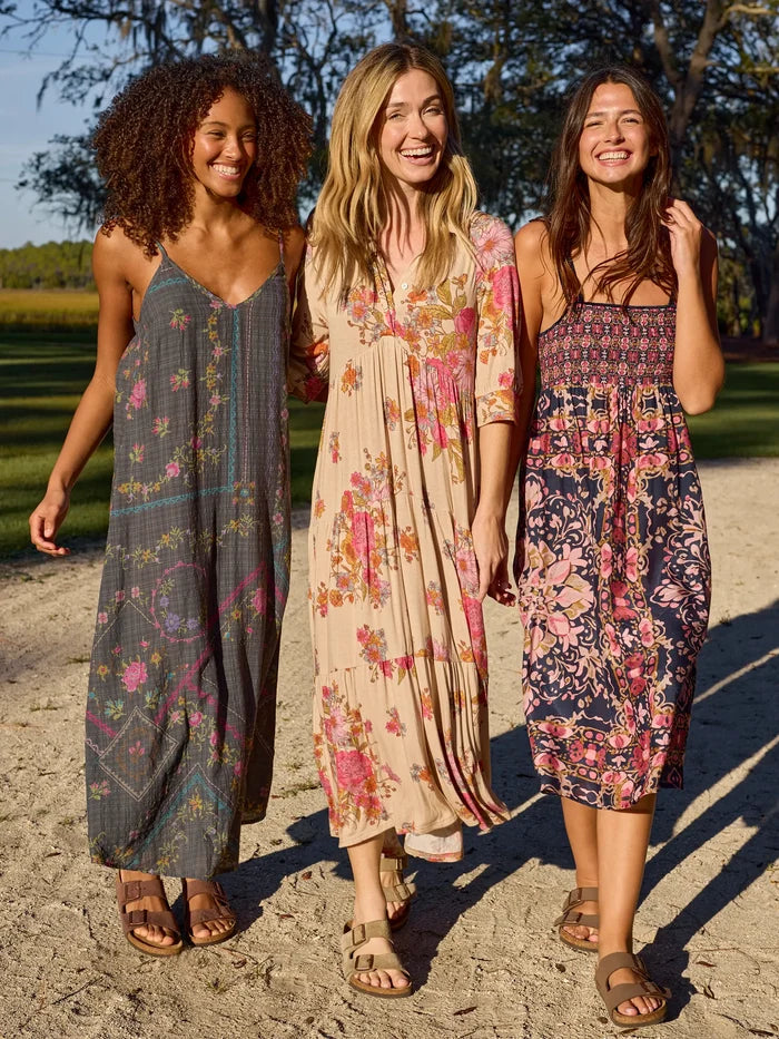Spring In Your Step Midi Dress - Mandala Bandana Navy-view 2