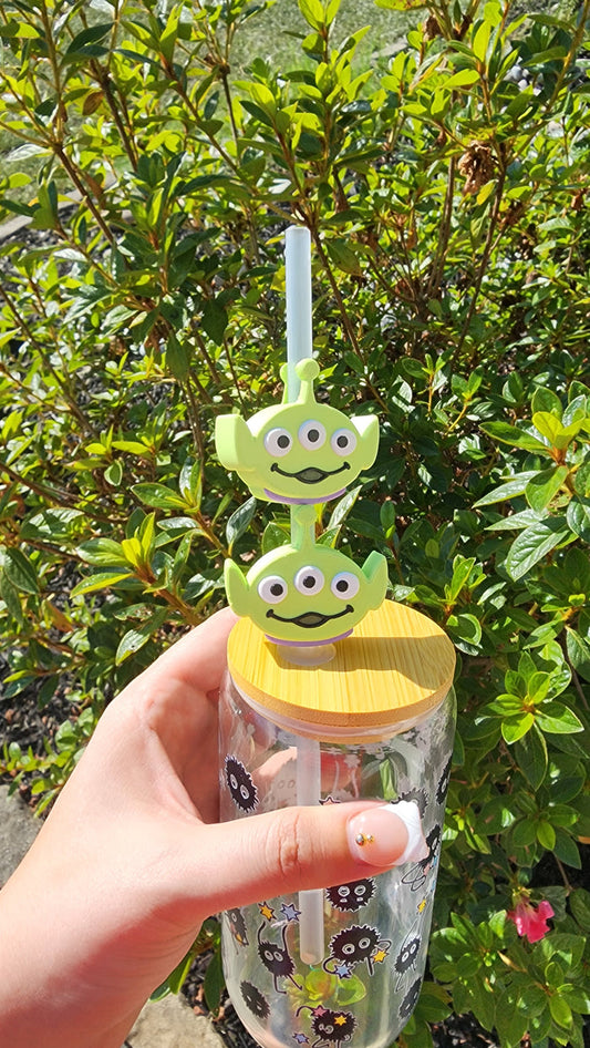 *STL /3MF FILE * Cartoon Alien Straw Topper 8mm & 10mm