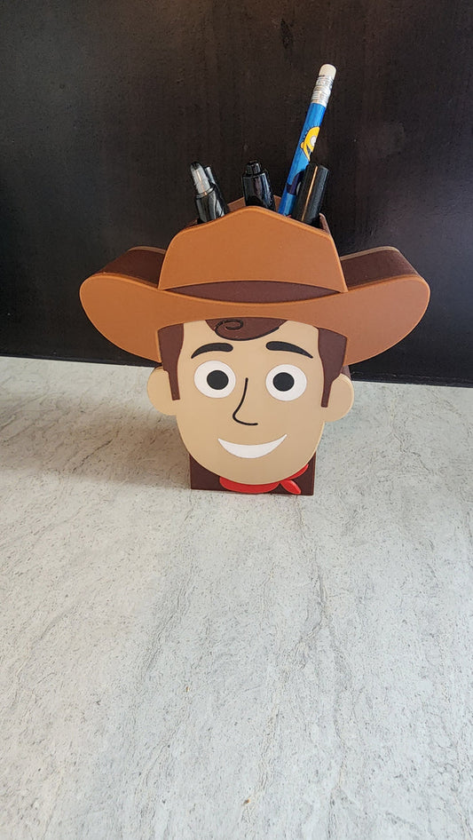 *STL /3MF FILE ONLY* Cartoon Cowboy Sheriff Pen Holder Digital File