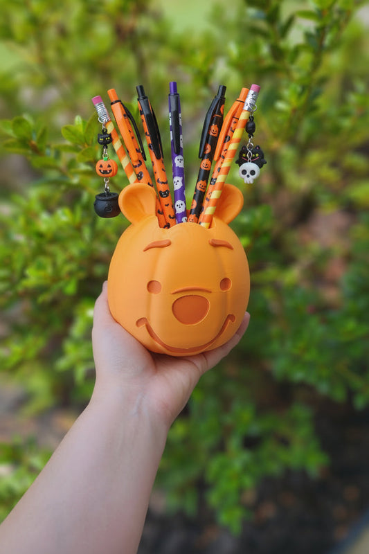 *STL /3MF FILE ONLY* Halloween Bear Pumpkin Pen Holder Digital File
