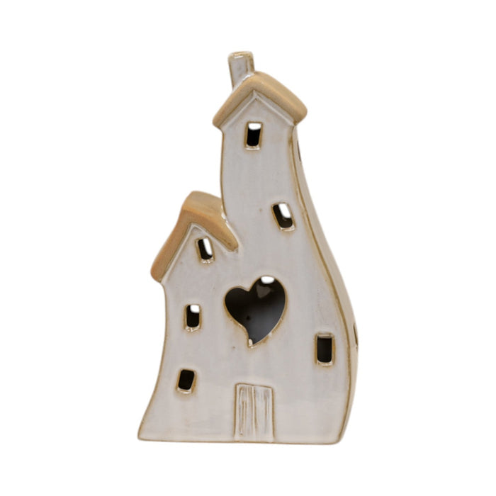 Stone Glazed Ceramic Twin House Ornament