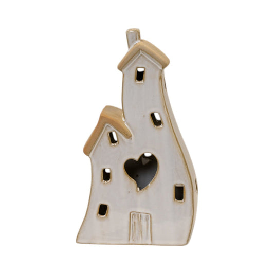 Stone Glazed Ceramic Twin House Ornament