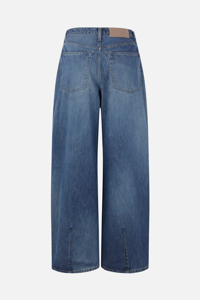Structure wide-leg jeans in denim