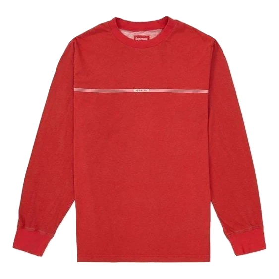 Supreme Printed Stripe L/S Top Red