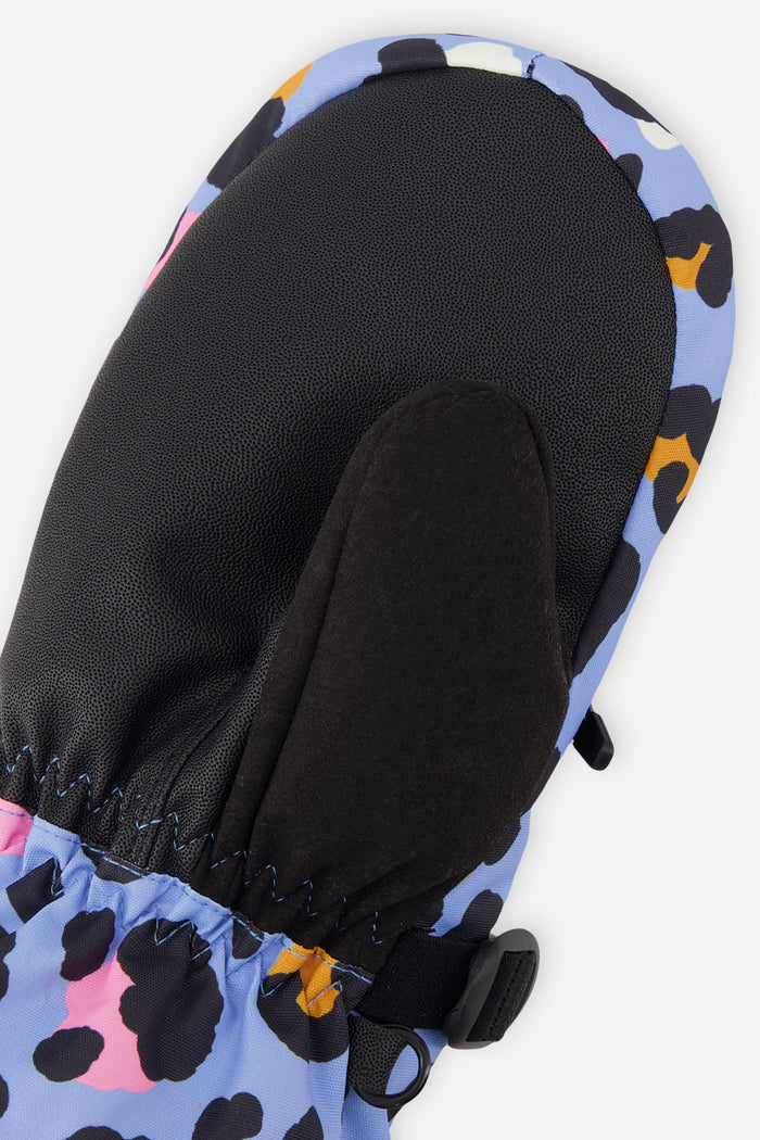 Teknik Winter Mittens Blue Leopard Print-4