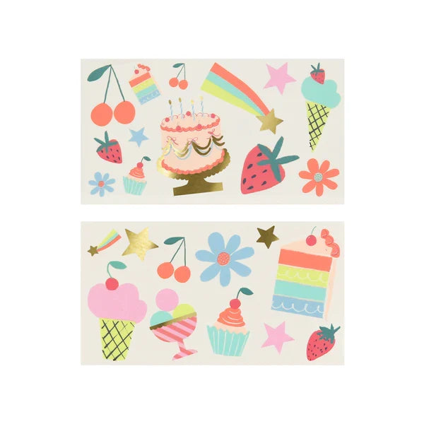 Meri Meri - Temporary Tattoo - Birthday - Pack Of 24 Tattoos