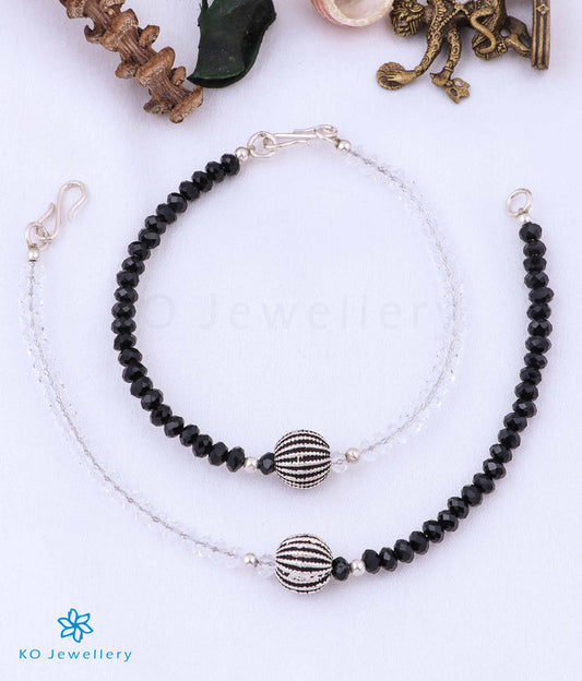 The Dhanush Silver Baby/Kids Nazariya Anklets (7 inches)