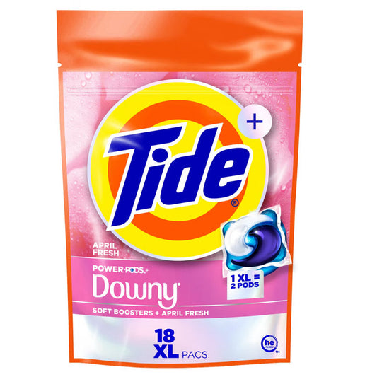 Tide + Downy April Fresh HE Deep Cleaning Concentrated Laundry Detergent Pods - 18 pods