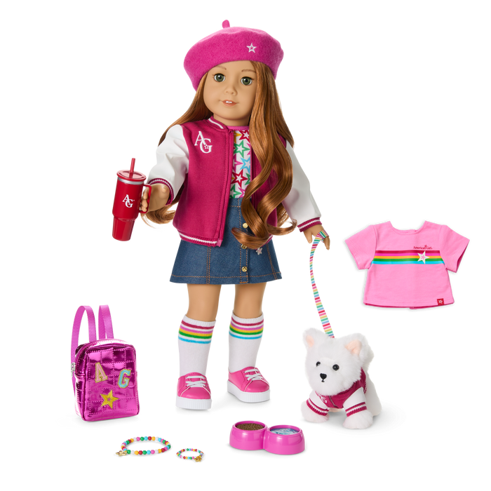 Truly Me™ 18-inch Doll #103, Puppy, Mini Backpack & Accessories AG™ Star Squad Bundle