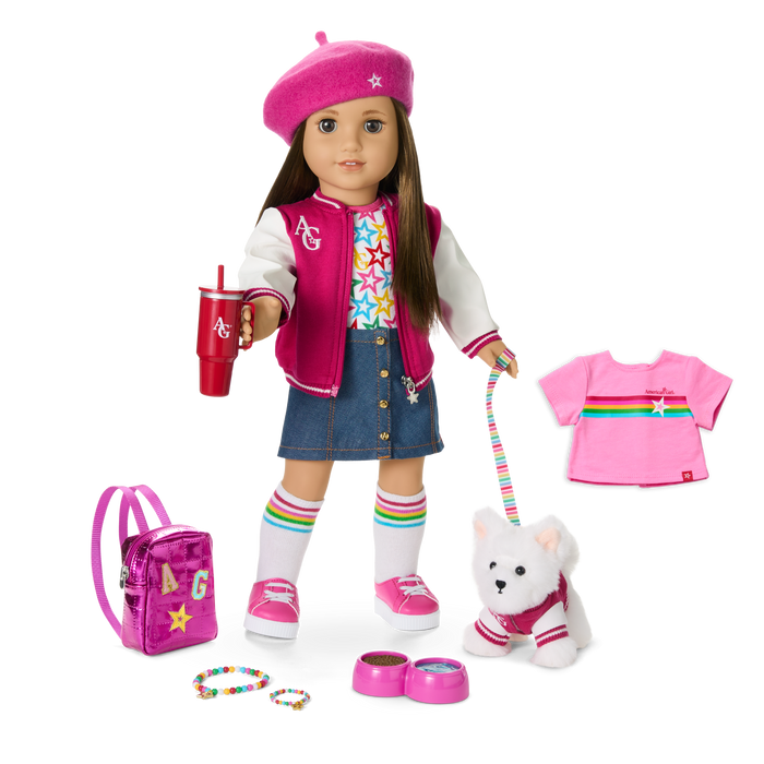 Truly Me™ 18-inch Doll #107, Puppy, Mini Backpack & Accessories AG™ Star Squad Bundle