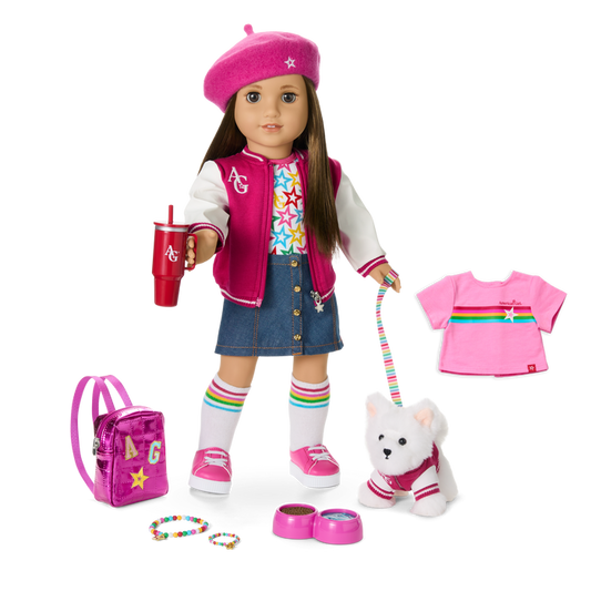 Truly Me™ 18-inch Doll #107, Puppy, Mini Backpack & Accessories AG™ Star Squad Bundle