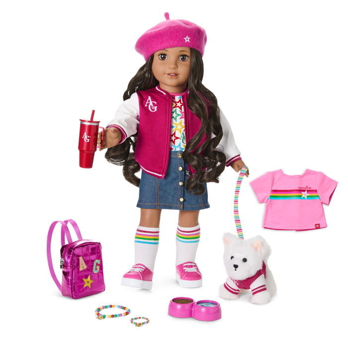 Truly Me™ 18-inch Doll #108, Puppy, Mini Backpack & Accessories AG™ Star Squad Bundle