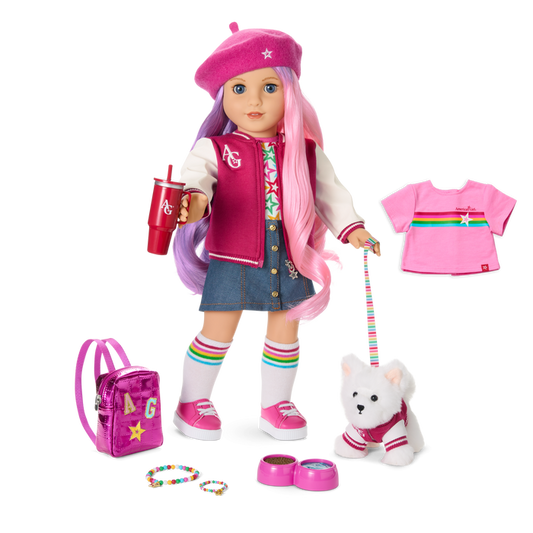 Truly Me™ 18-inch Doll #116, Puppy, Mini Backpack & Accessories AG™ Star Squad Bundle