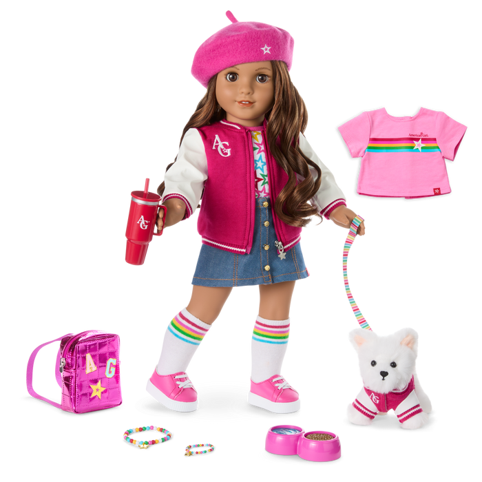 Truly Me™ 18-inch Doll #117, Puppy, Mini Backpack & Accessories AG™ Star Squad Bundle