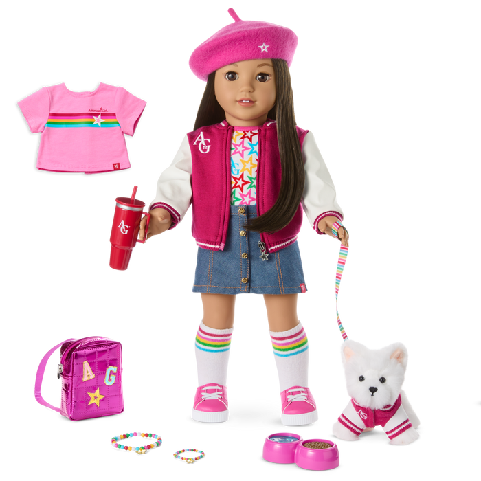 Truly Me™ 18-inch Doll #124, Puppy, Mini Backpack & Accessories AG™ Star Squad Bundle