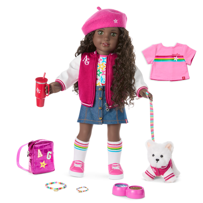 Truly Me™ 18-inch Doll #127, Puppy, Mini Backpack & Accessories AG™ Star Squad Bundle