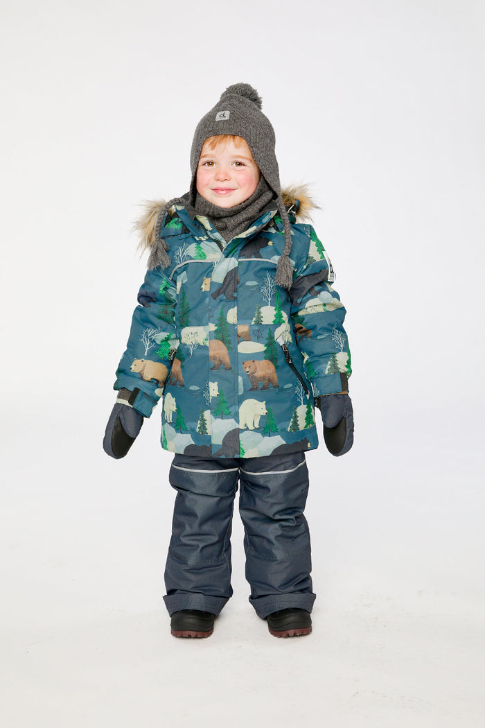 Two Piece Discover Snowsuit Blue Bear Print-1