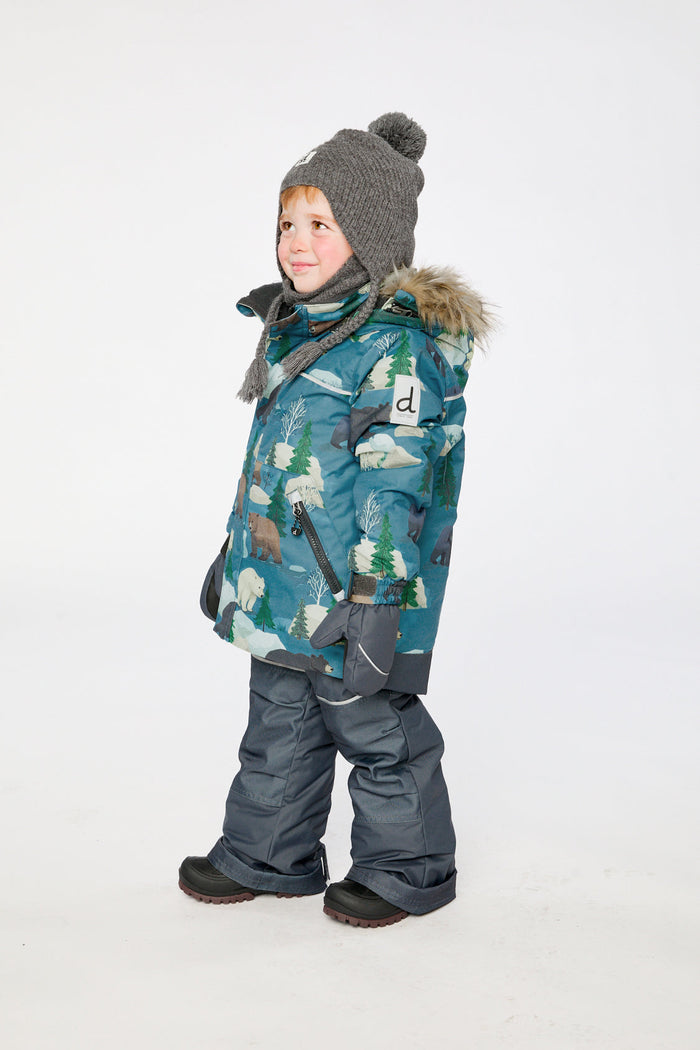 Two Piece Discover Snowsuit Blue Bear Print-2