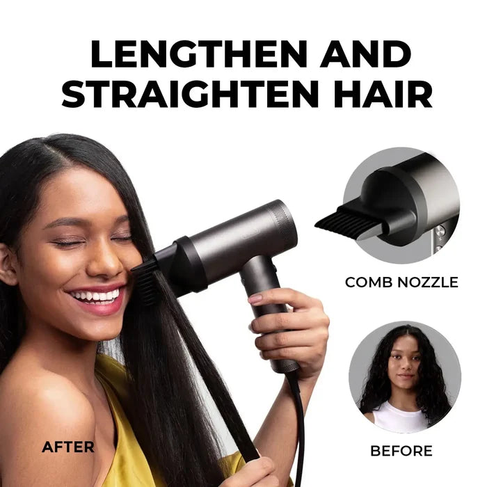 TYMO AIRHYPE hair dryer, a dyson alternative hair dryer for curly hair with diffuser attachment for salon-style results.