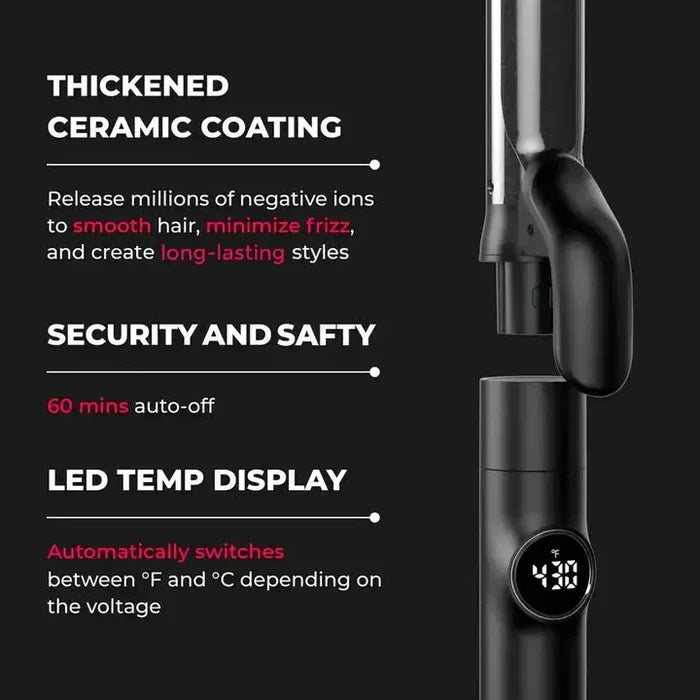 Experience frizz-free styling with TYMO CUES best hair curler's ceramic coating that releases smooth ions.