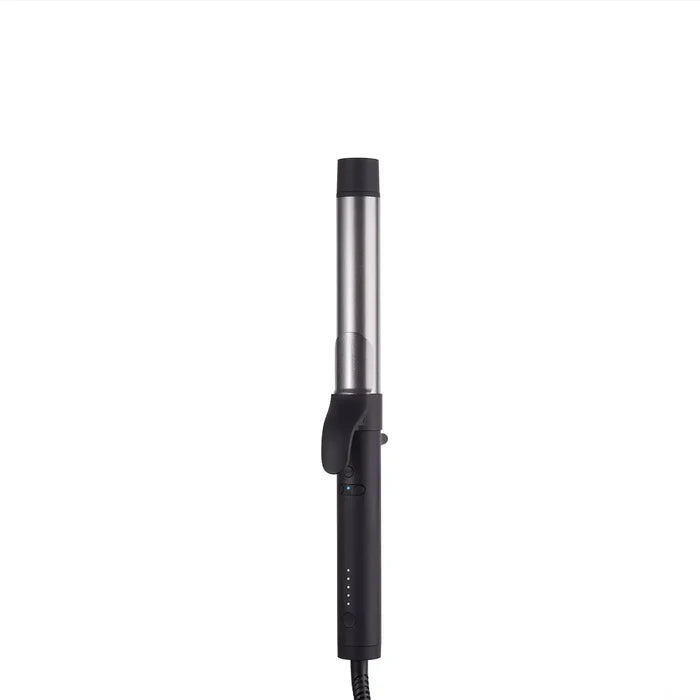 Side profile of the TYMO ROTA curling wand, showcasing its sleek barrel and modern design.