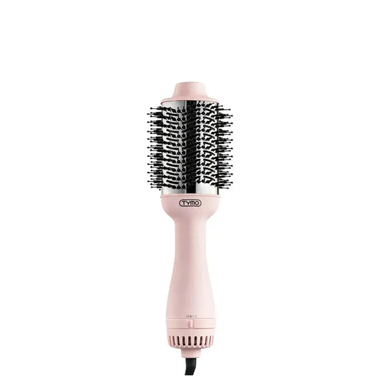 TYMO VOLUMIZER PINK best hair dryer brush for frizzy hair with titanium barrel.