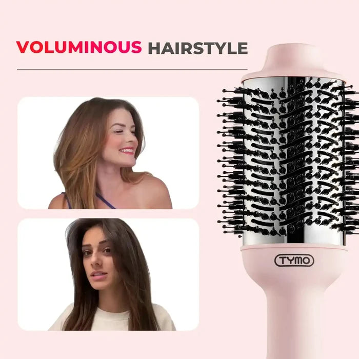 Create voluminous hairstyles with TYMO VOLUMIZER PINK hair dryer and styler in one tool.
