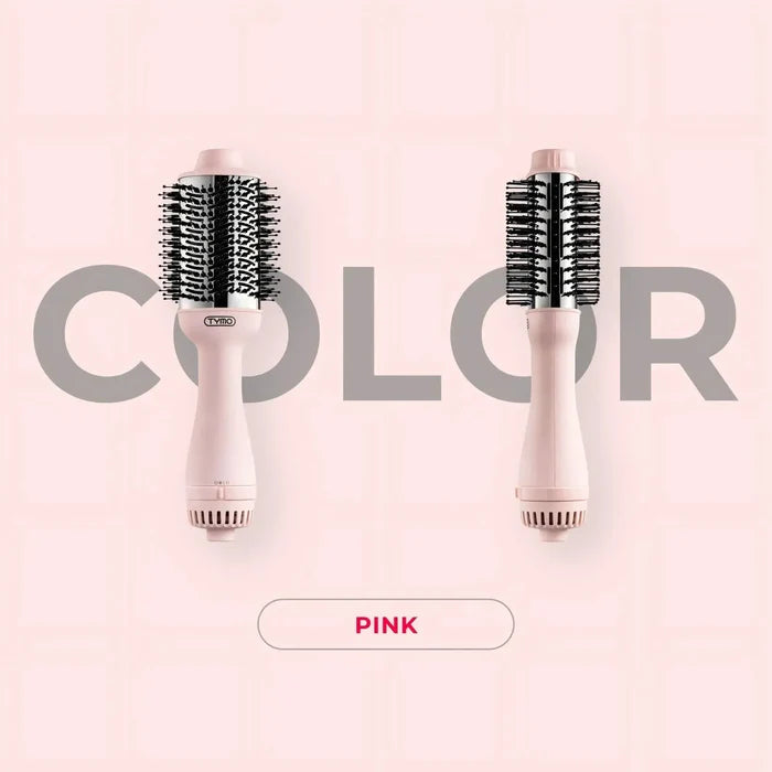 Front and side view of TYMO VOLUMIZER PINK one step hair dryer and styler design.