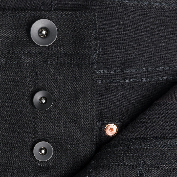 UB144 Skinny Fit 11oz Solid Black Stretch Selvedge Denim | The Unbranded Brand