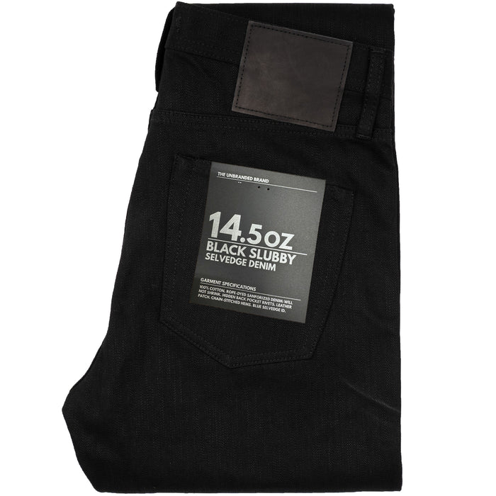 UB148 Skinny Fit - 14.5oz. Slubby Black Selvedge