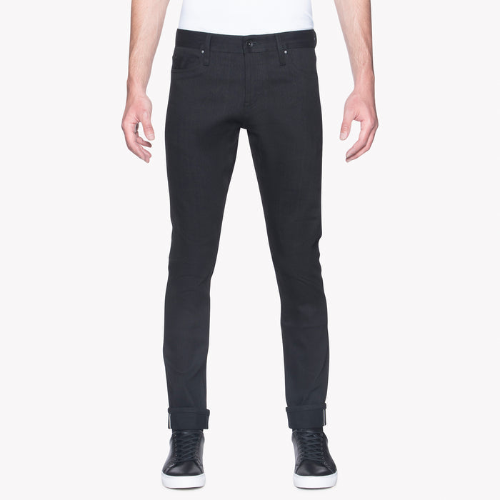 UB444 Tight Fit 11oz Solid Black Stretch Selvedge Denim | The Unbranded Brand