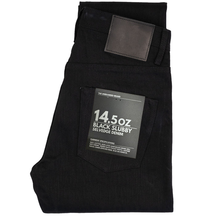 UB648 Relaxed Tapered  Fit - 14.5oz. Slubby Black Selvedge